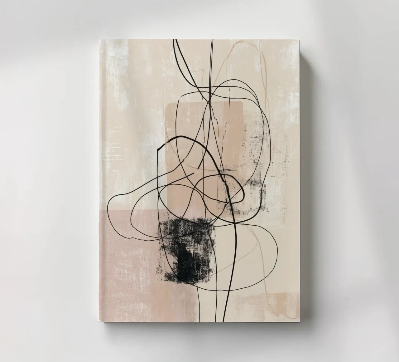 Abstract Minimalist Lines with Textured Neutral Blocks notebook by Artbyvo