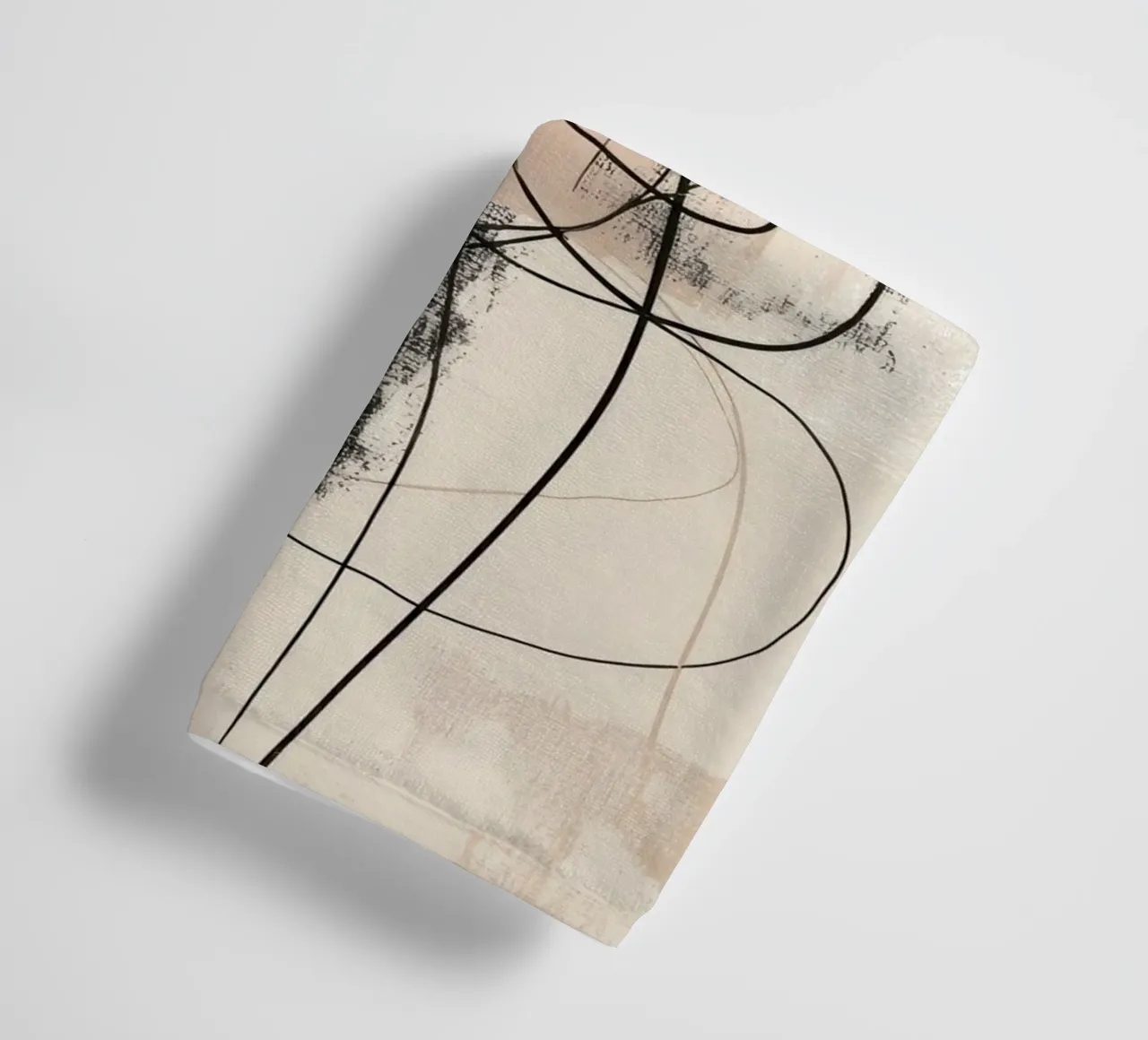 Abstract Minimalist Lines with Textured Neutral Blocks towel by Artbyvo