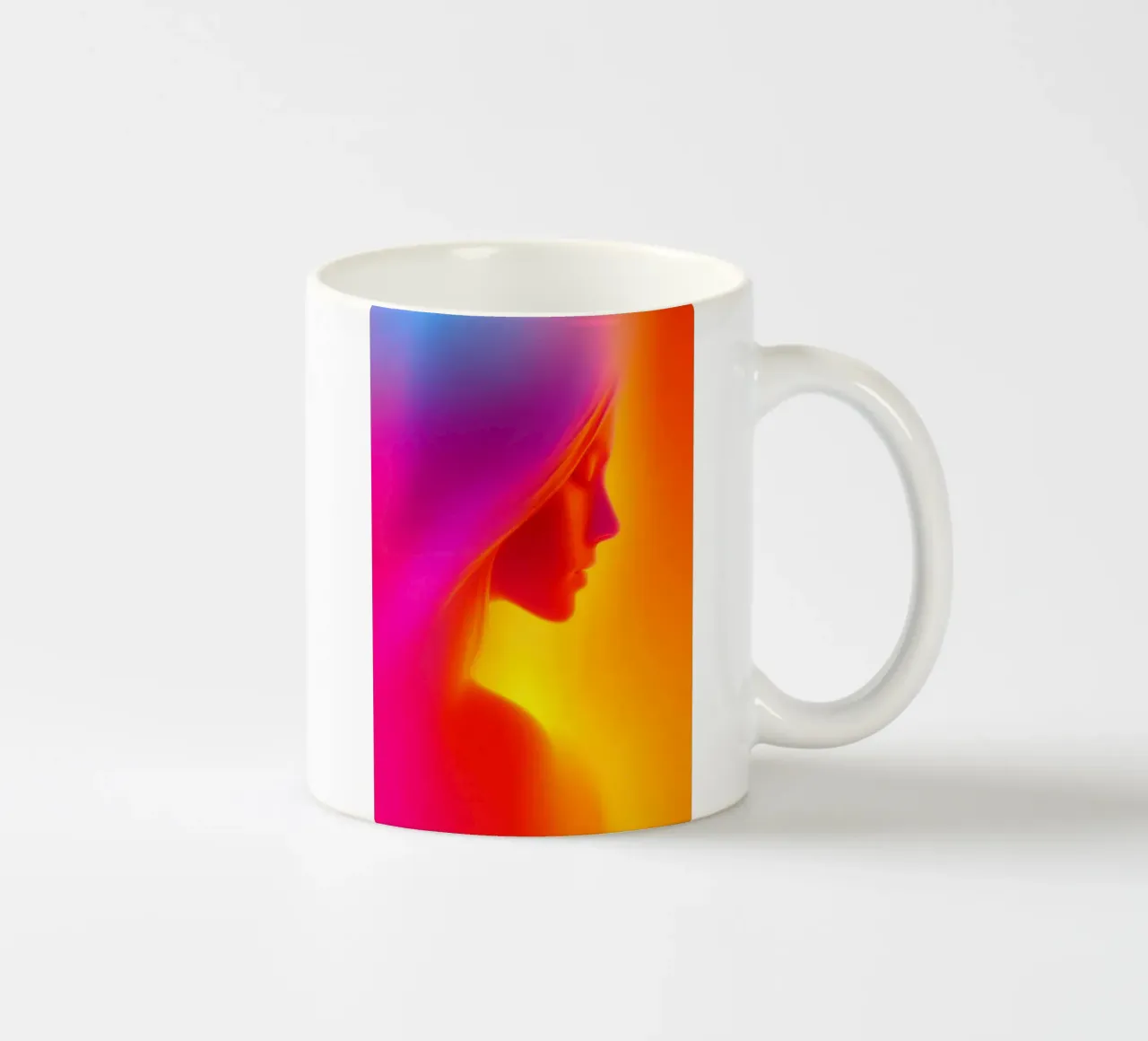 Ritratto di donna | Un tripudio di colori come in un sogno tazza in ceramica da Autofocus