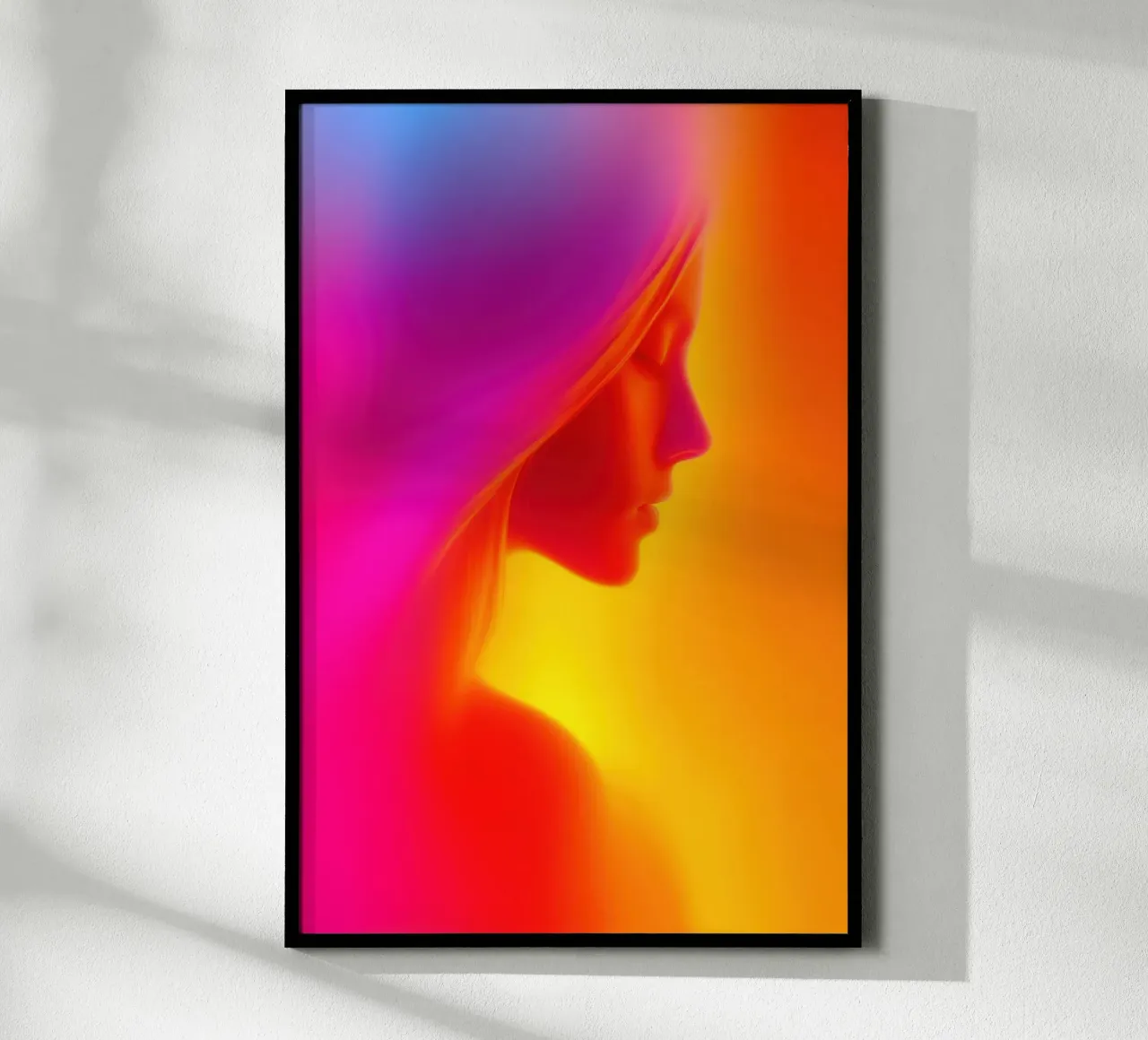 Ritratto di donna | Un tripudio di colori come in un sogno poster con telaio in alluminio da Autofocus