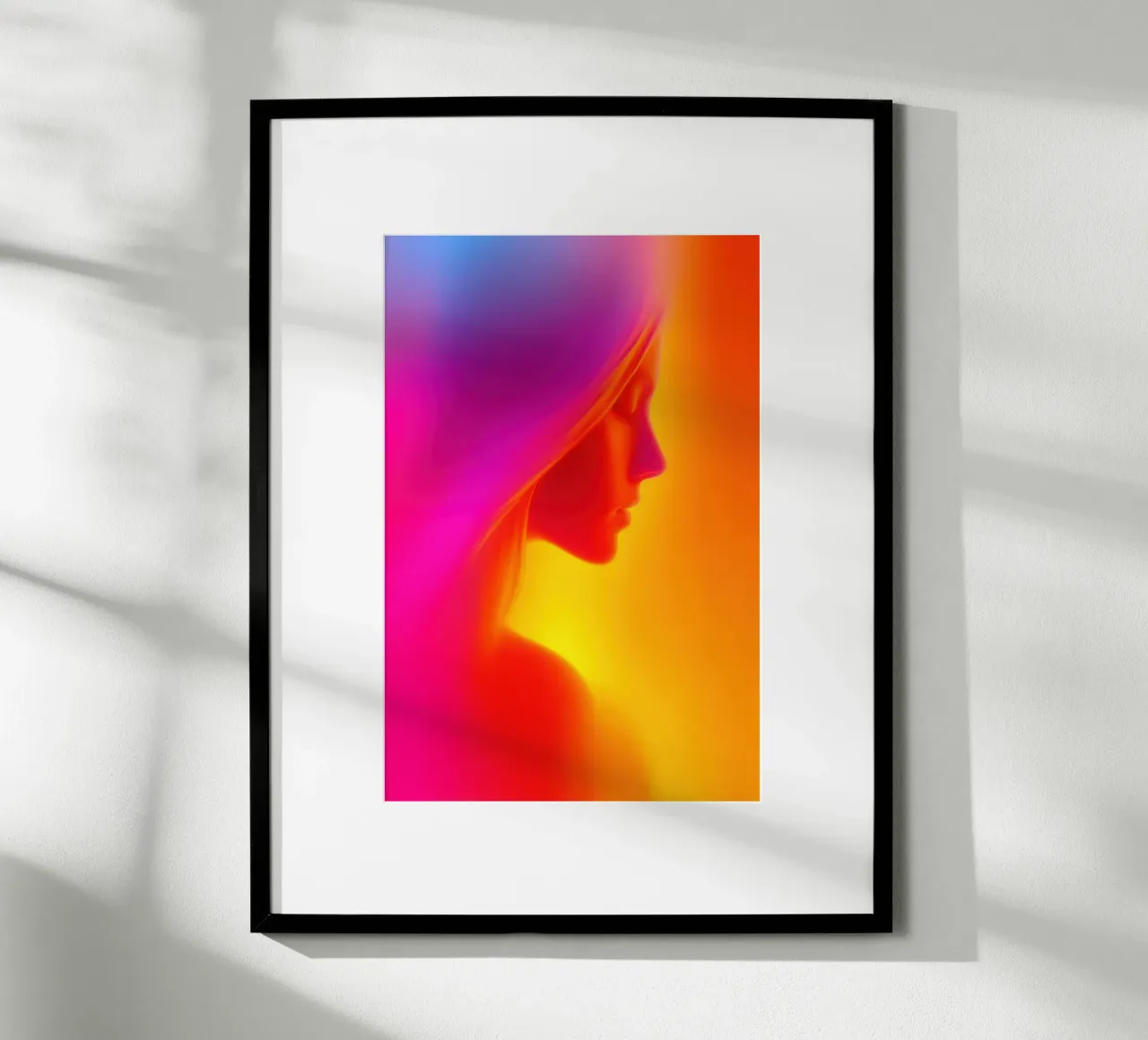 Ritratto di donna | Un tripudio di colori come in un sogno poster con telaio in alluminio da Autofocus