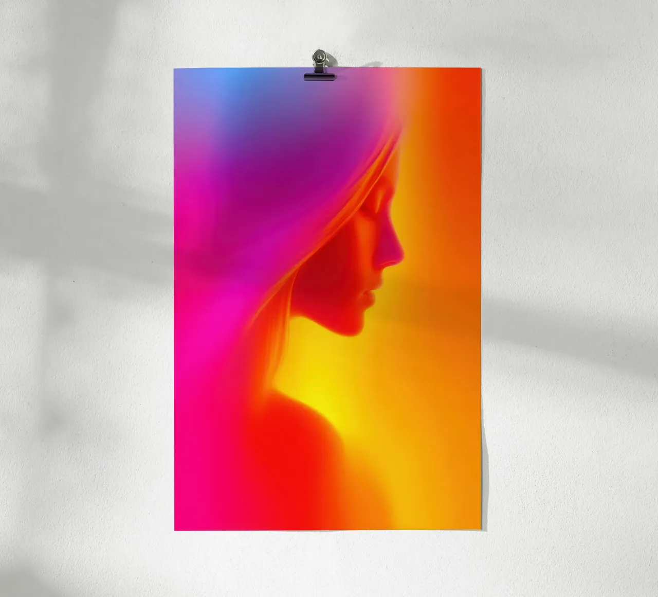 Ritratto di donna | Un tripudio di colori come in un sogno poster con telaio in alluminio da Autofocus