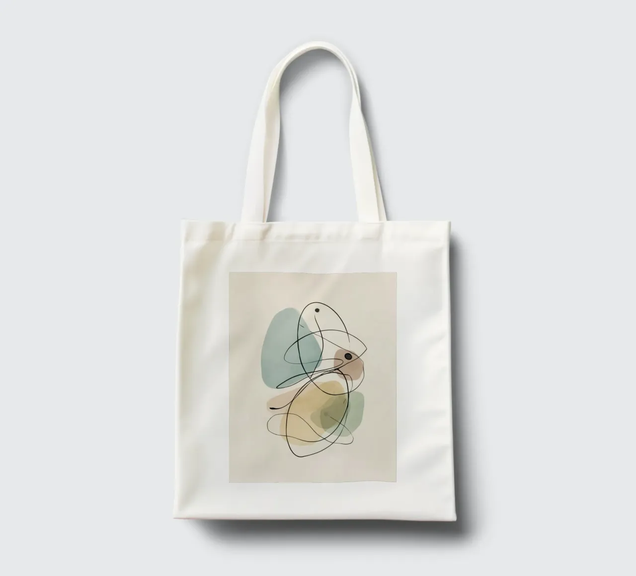 Abstract Minimalist Lines with Soft Color Shapes tote bag by Artbyvo