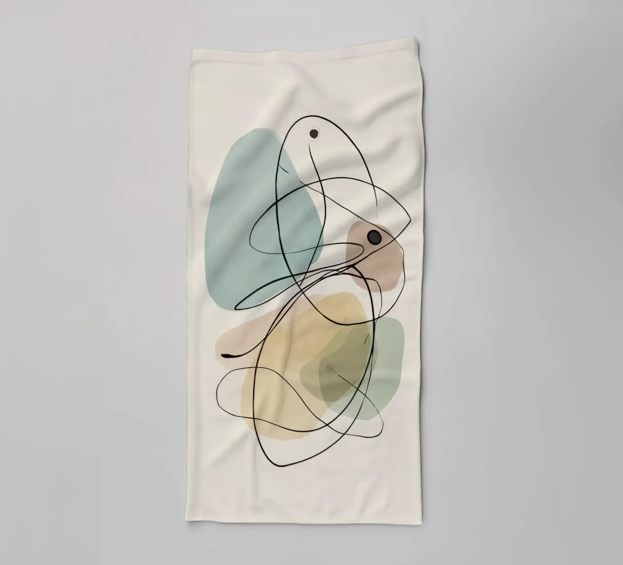 Abstract Minimalist Lines with Soft Color Shapes towel by Artbyvo