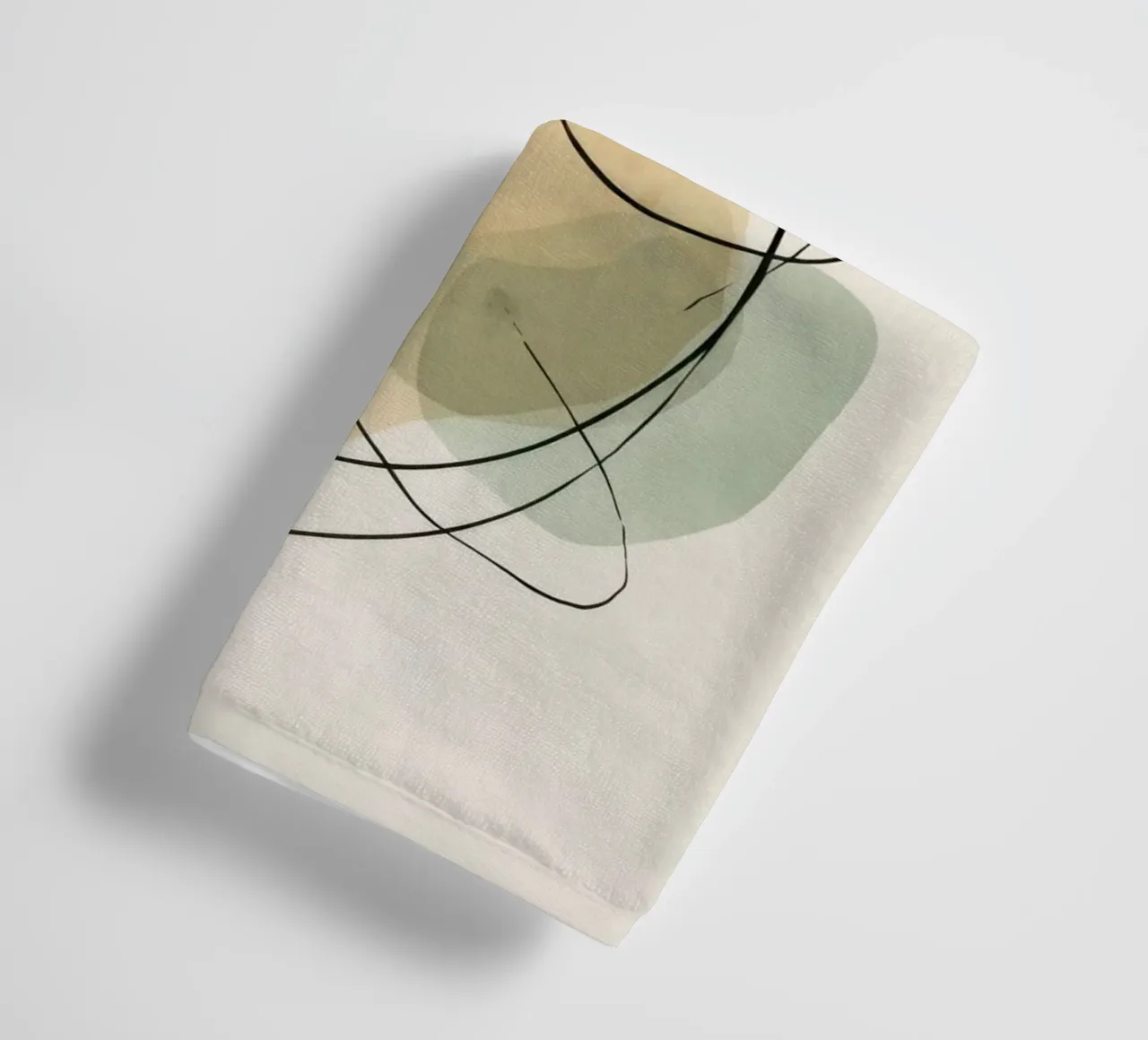 Abstract Minimalist Lines with Soft Color Shapes towel by Artbyvo