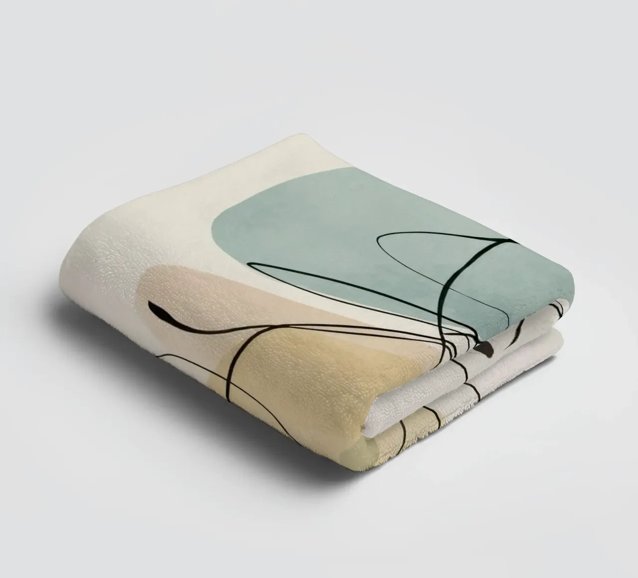 Abstract Minimalist Lines with Soft Color Shapes towel by Artbyvo