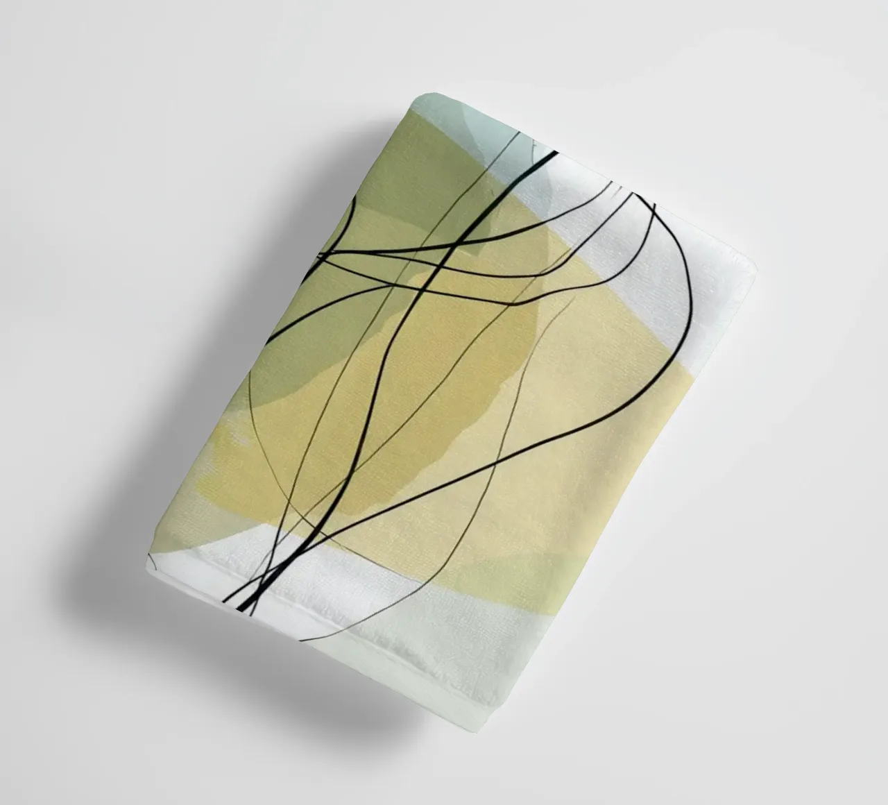 Minimalist Abstract Lines with Cool Color Shapes towel by Artbyvo