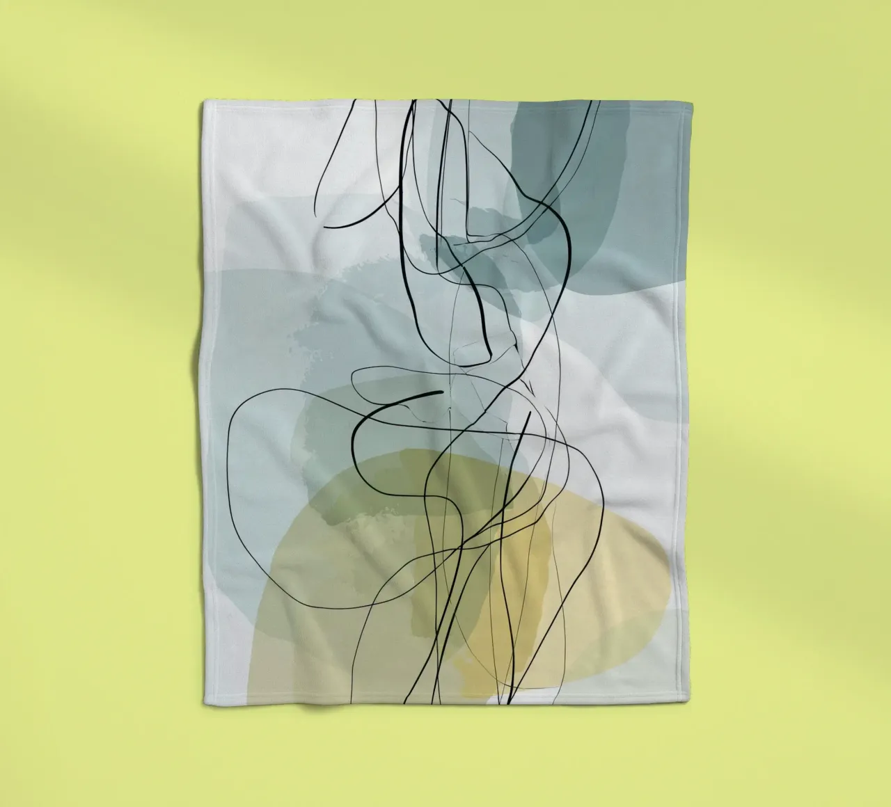 Minimalist Abstract Lines with Cool Color Shapes fleece blanket by Artbyvo