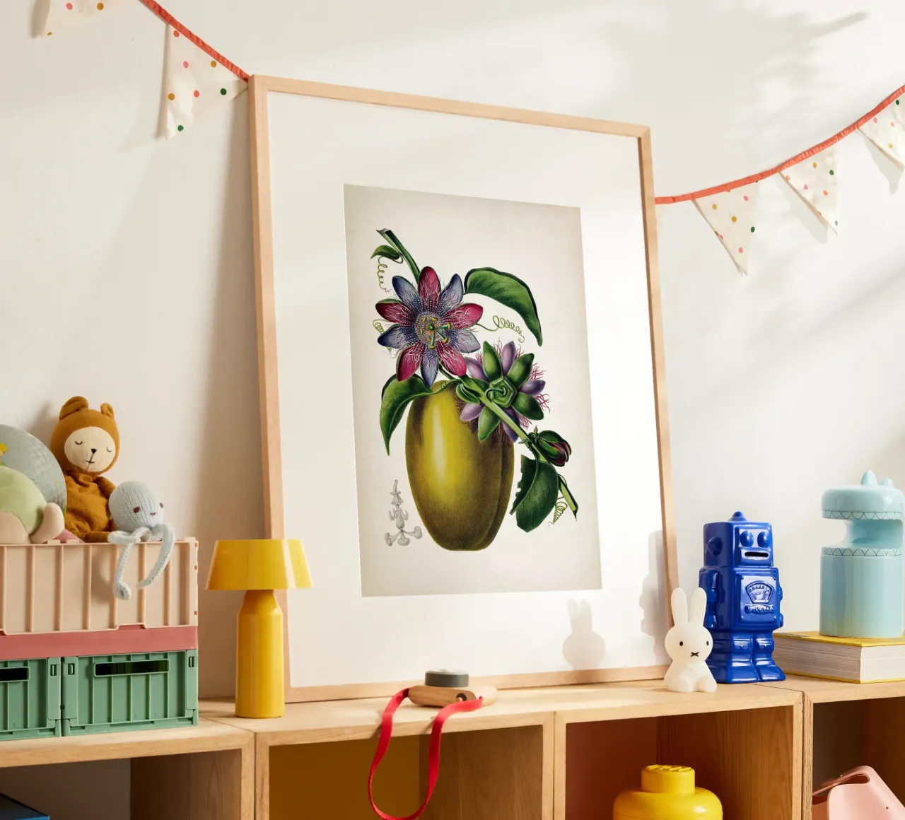 Vintage Denisse 7 Passiflora Caerulea poster con telaio in alluminio da Vintage Print Collection