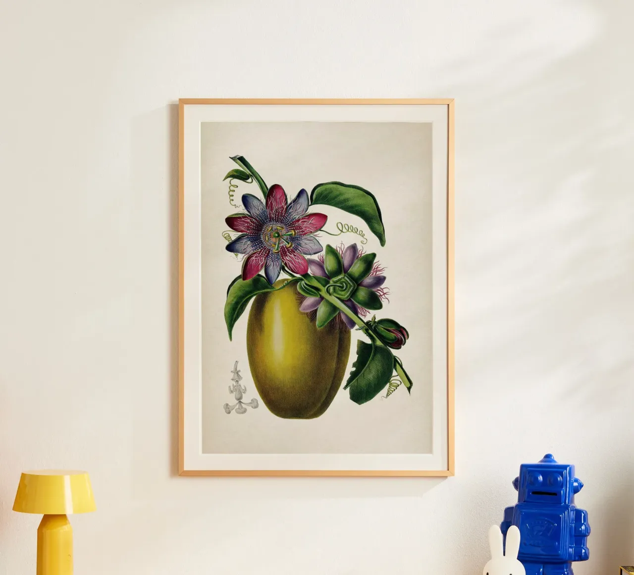 Vintage Denisse 7 Passiflora Caerulea poster con telaio in alluminio da Vintage Print Collection