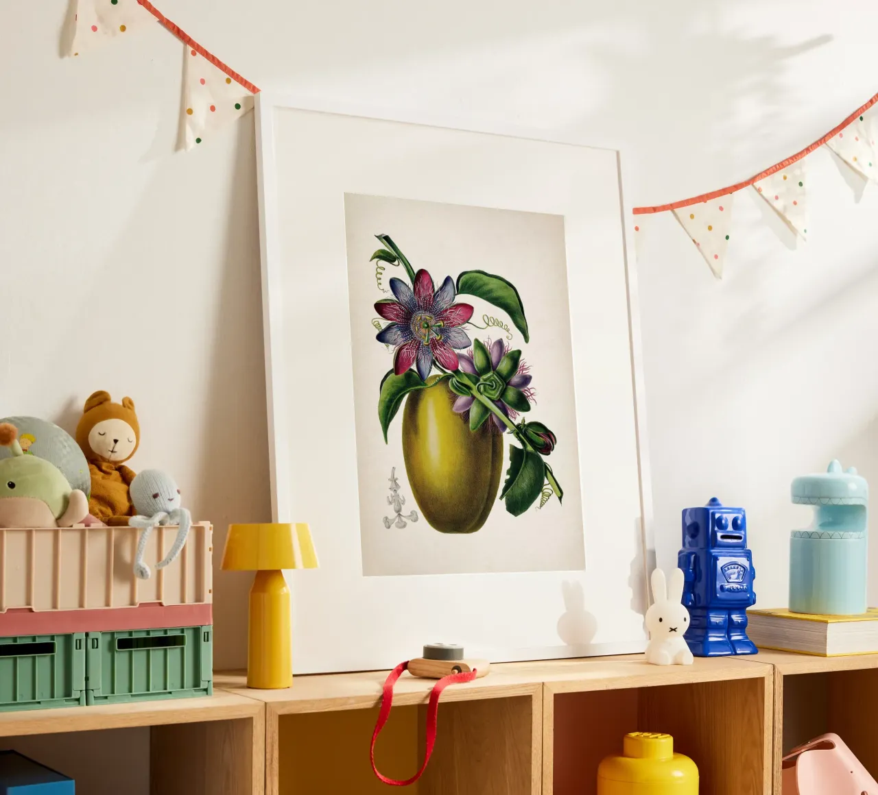 Vintage Denisse 7 Passiflora Caerulea poster con telaio in alluminio da Vintage Print Collection