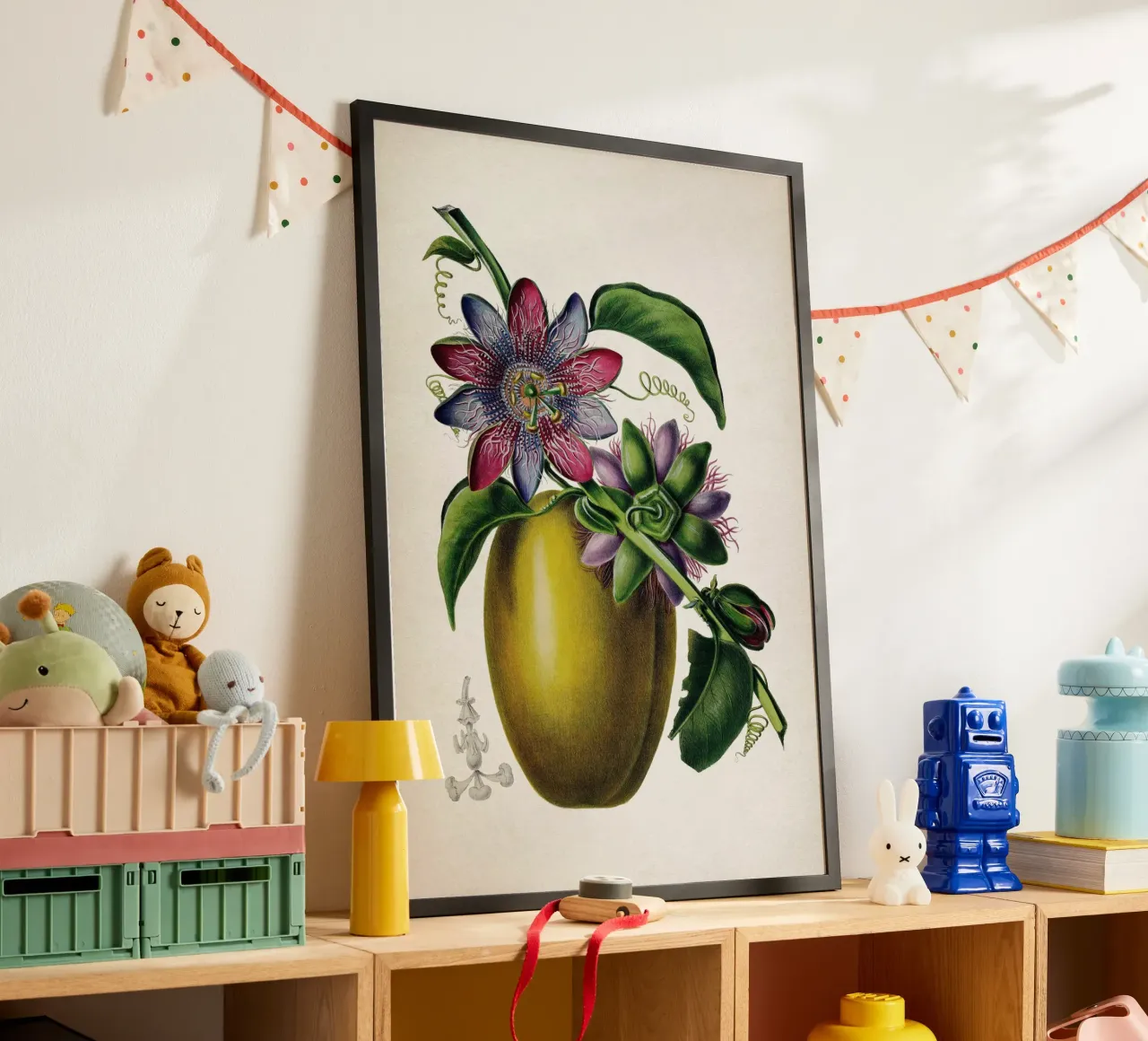 Vintage Denisse 7 Passiflora Caerulea poster con telaio in alluminio da Vintage Print Collection