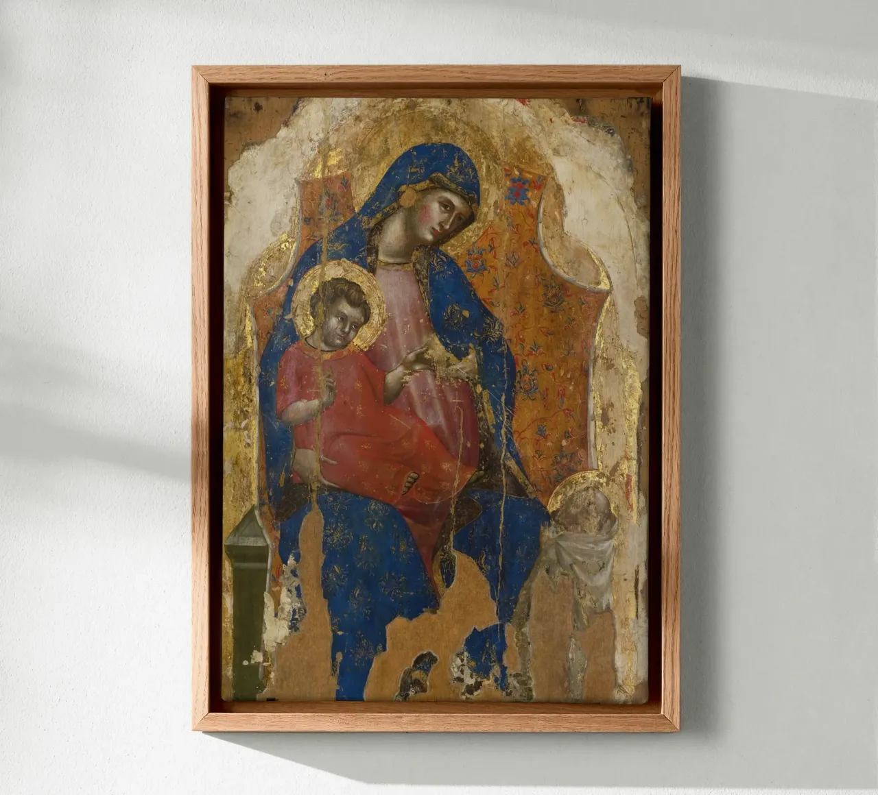 Madonna and Child by Giotto, Renaissance Masterpiece Print canvas with Floater frame by vintagepod