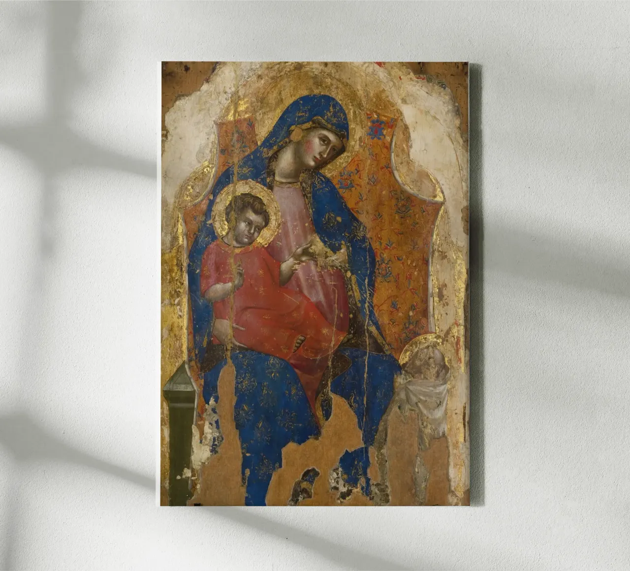 Madonna and Child by Giotto, Renaissance Masterpiece Print canvas with Floater frame by vintagepod
