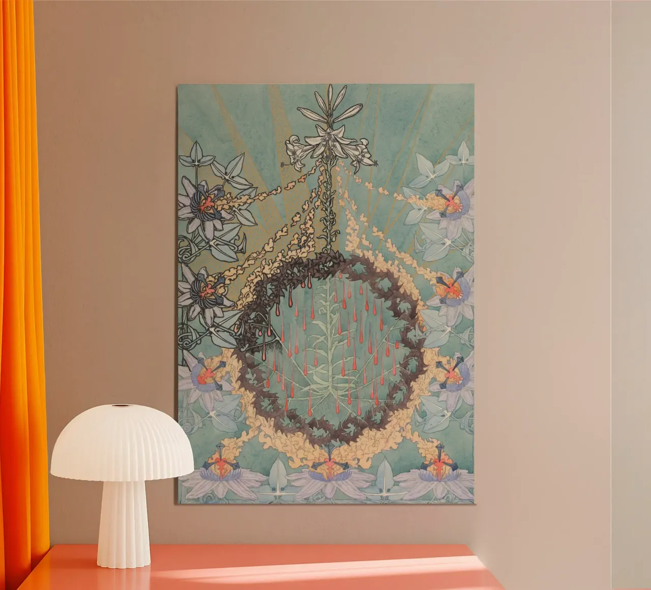 Mystischer botanischer Jugendstil, symbolistischer Blumendruck Poster von vintagepod