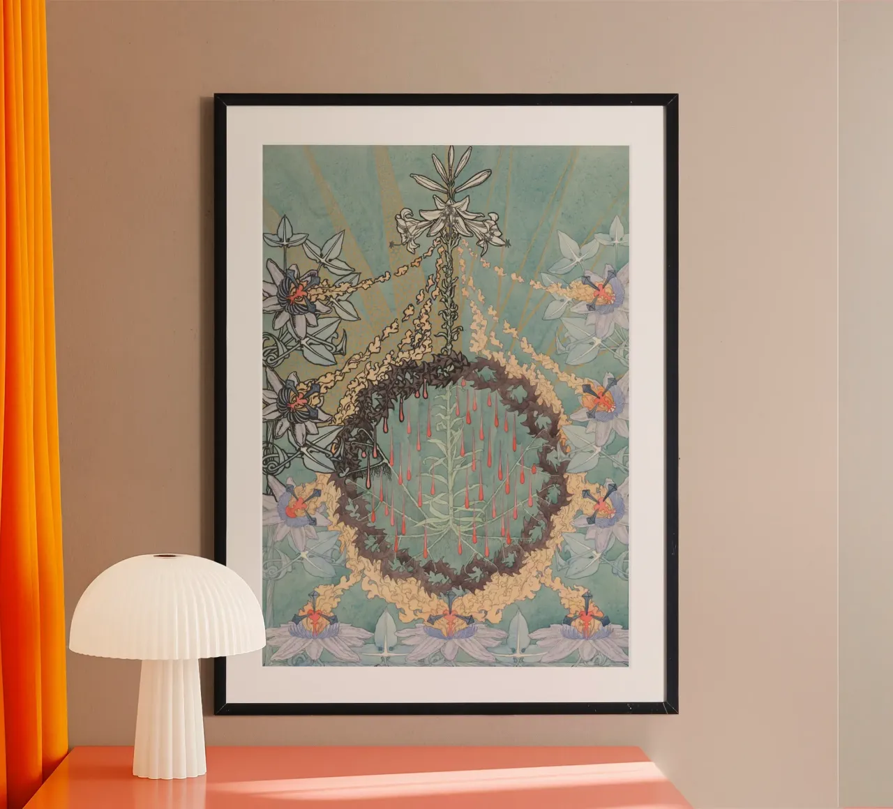 Mystischer botanischer Jugendstil, symbolistischer Blumendruck Poster von vintagepod