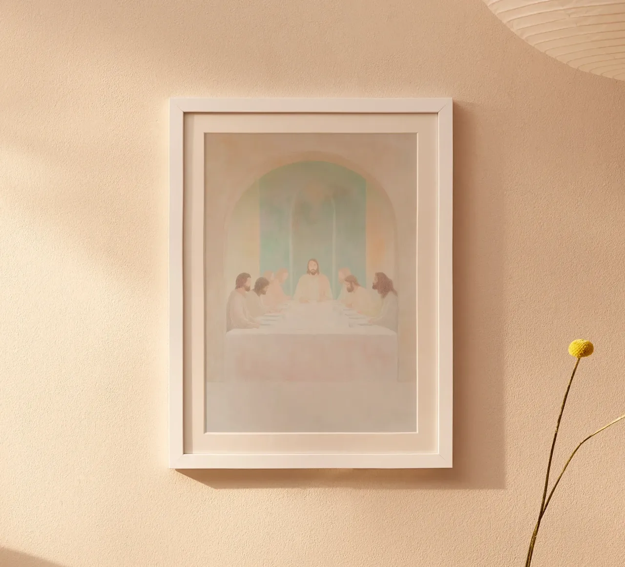 Modernes Abendmahl, friedliche abstrakte christliche Kunst Poster von vintagepod