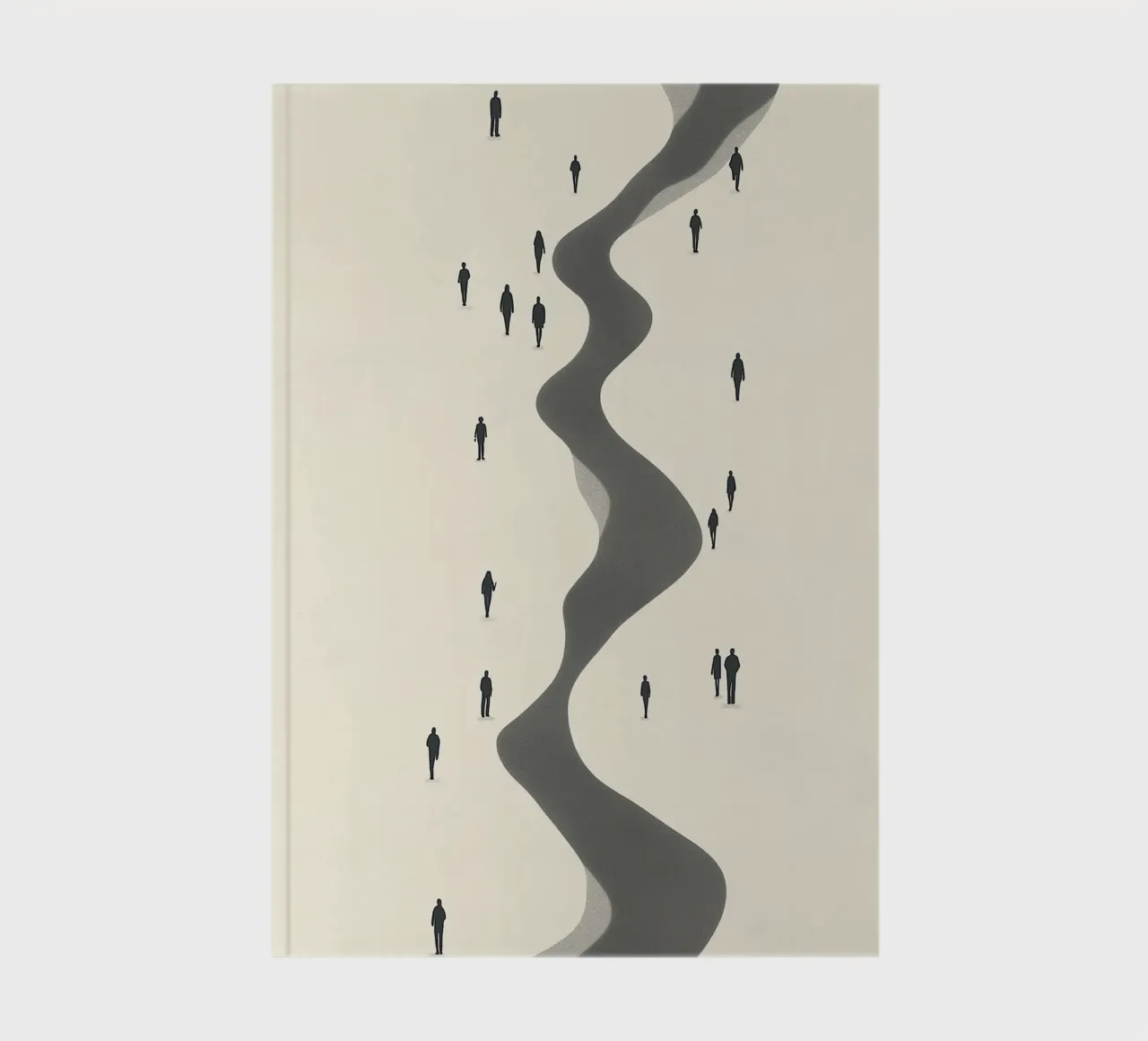 The Journey, Modern Minimalist Crowd Art Print notebook by vintagepod