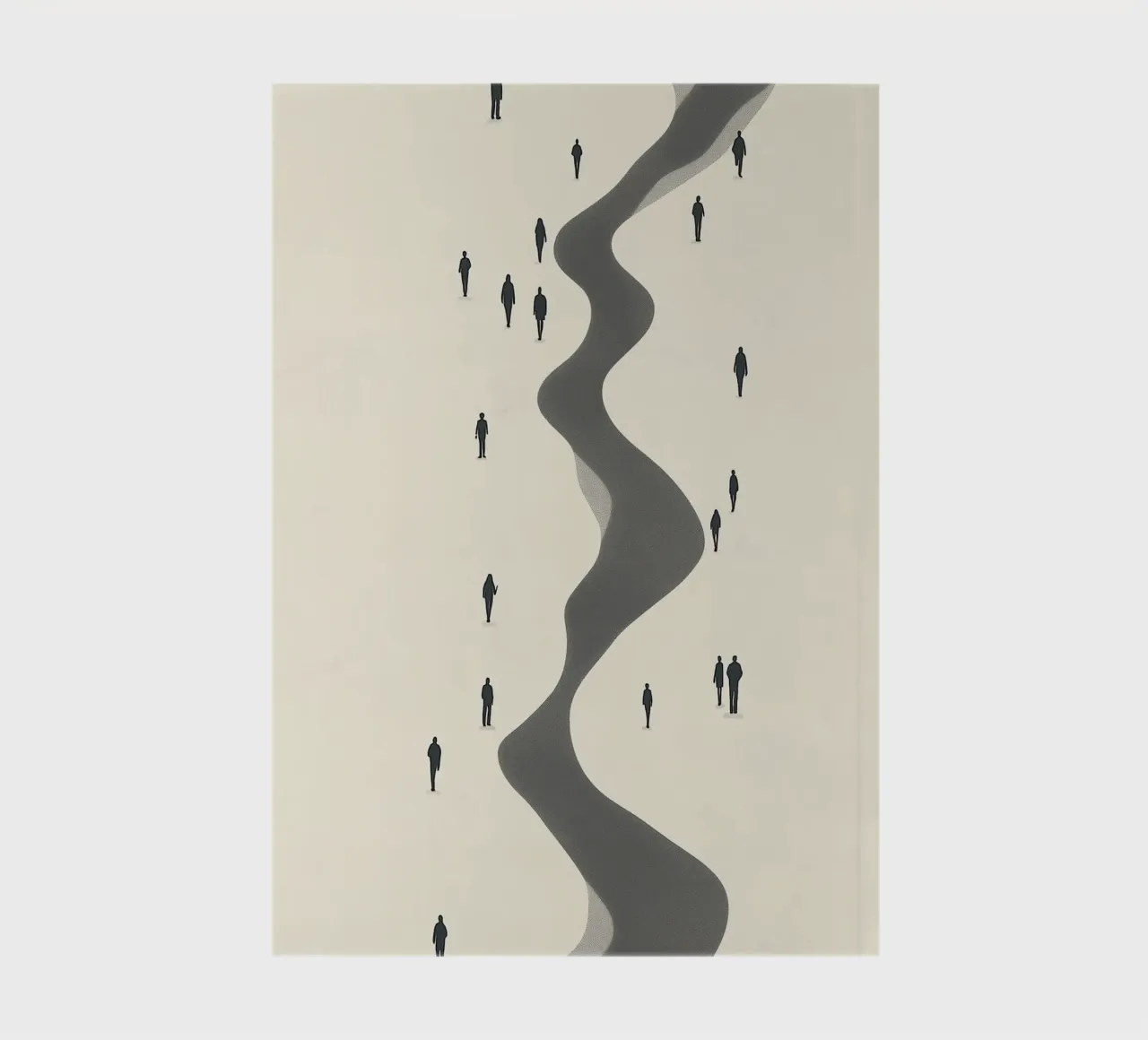 The Journey, Modern Minimalist Crowd Art Print notebook by vintagepod