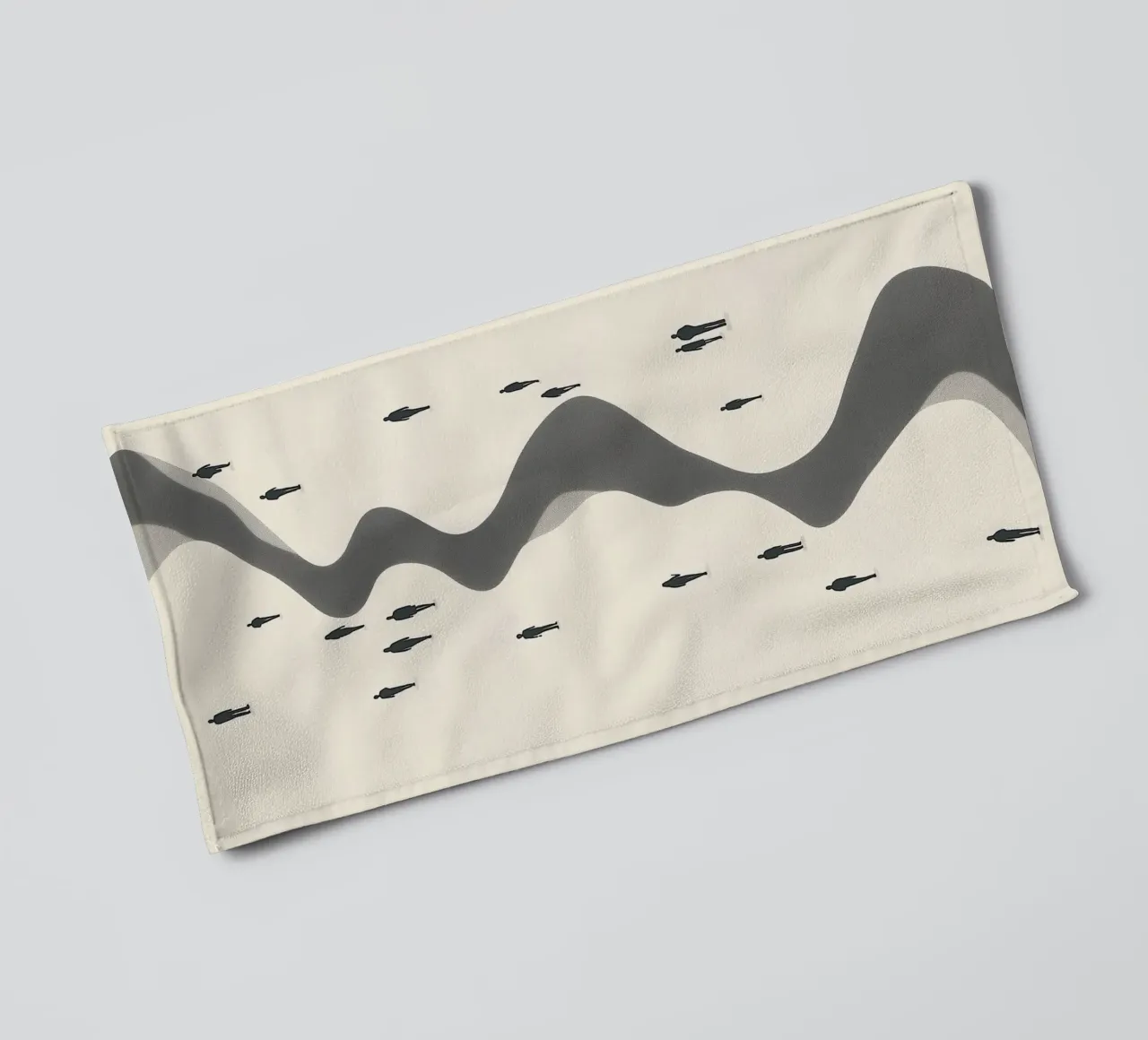 The Journey, Modern Minimalist Crowd Art Print towel by vintagepod