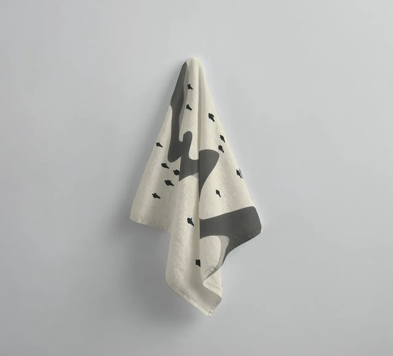 The Journey, Modern Minimalist Crowd Art Print towel by vintagepod