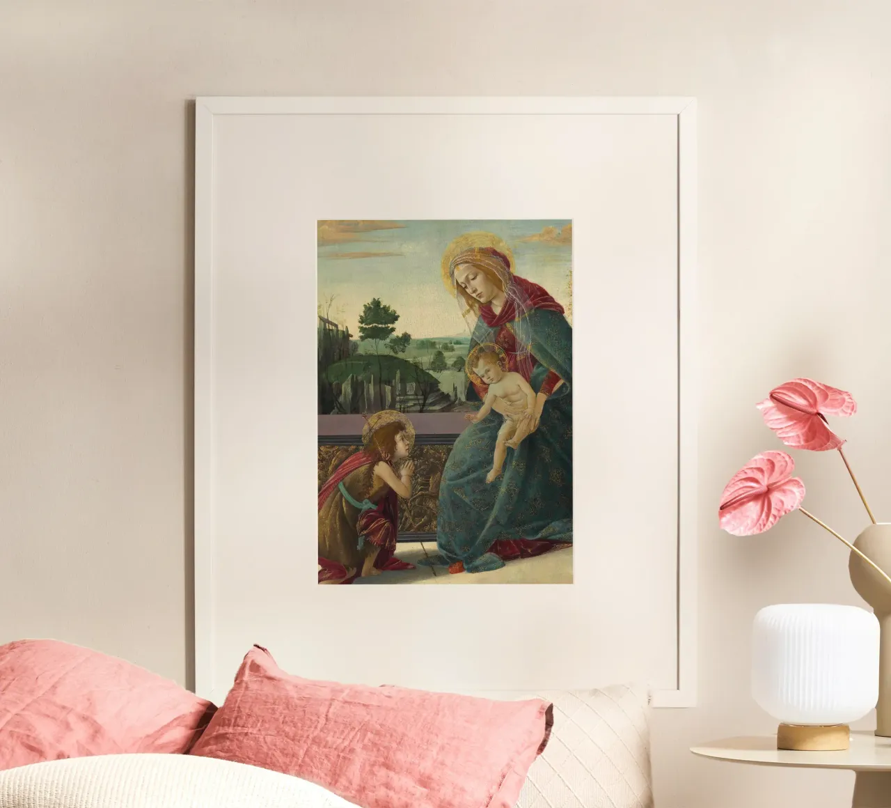 Madonna con Bambino e San Giovanni di Botticelli poster da vintagepod
