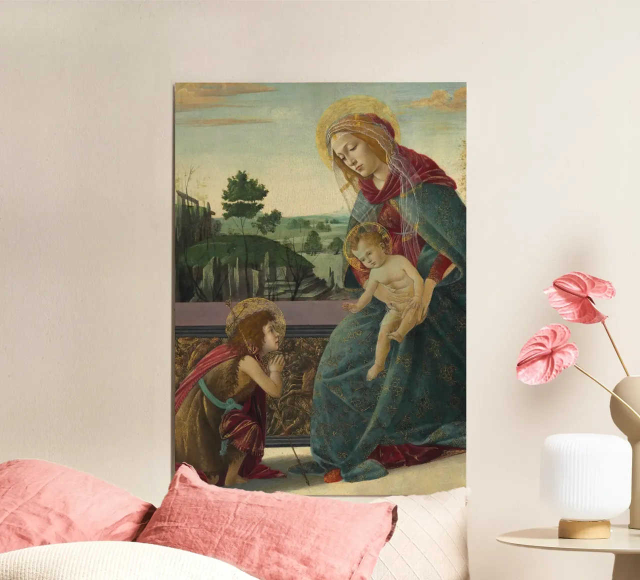 Madonna con Bambino e San Giovanni di Botticelli poster da vintagepod