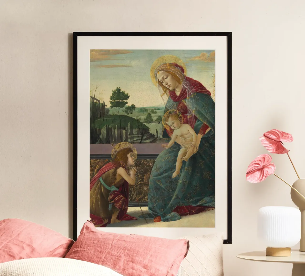 Madonna con Bambino e San Giovanni di Botticelli poster da vintagepod