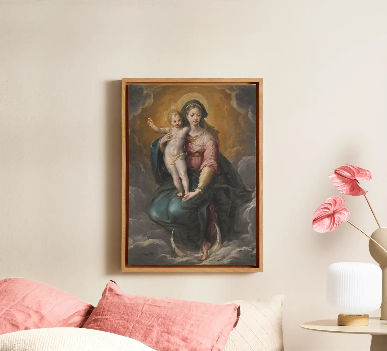 Our Lady of the Immaculate Conception, Spanish Baroque canvas with Floater frame by vintagepod