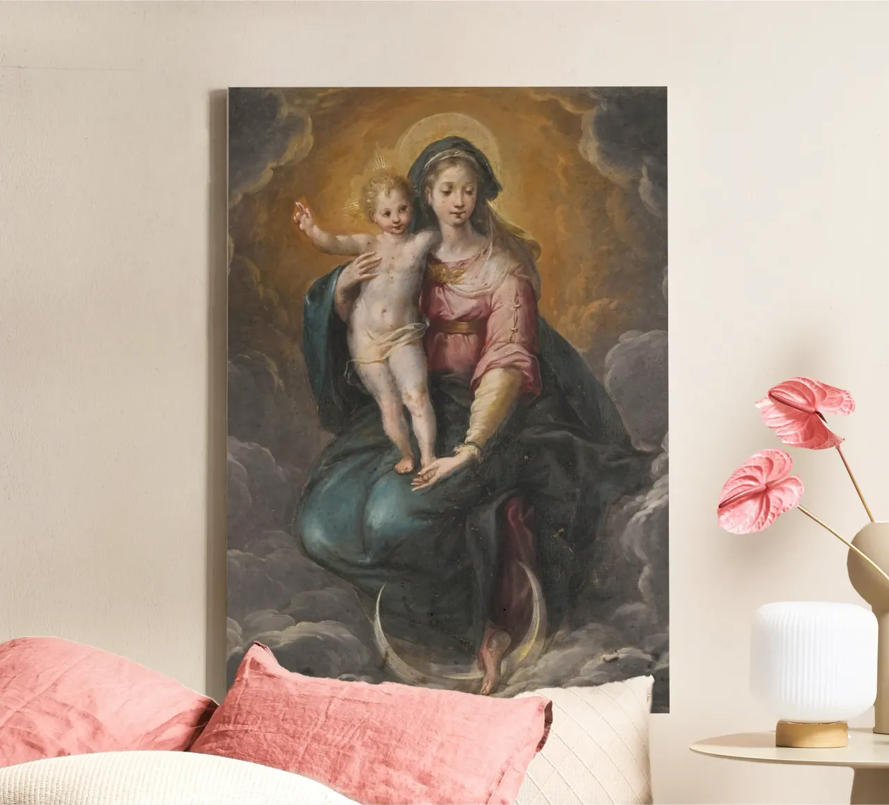 Our Lady of the Immaculate Conception, Spanish Baroque canvas with Floater frame by vintagepod