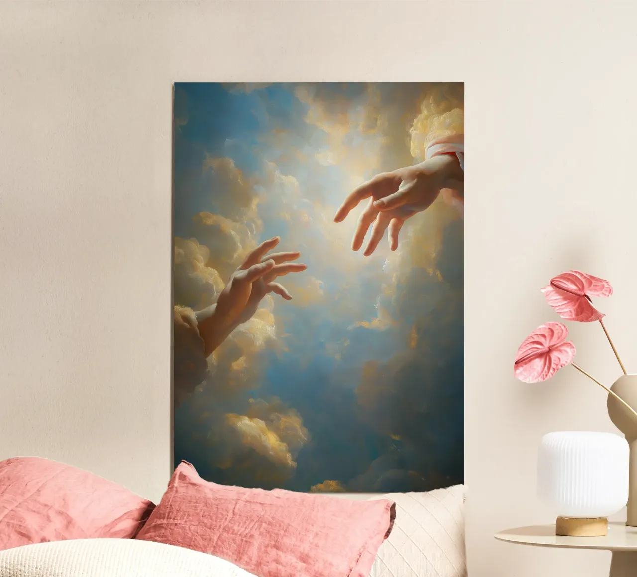 La creazione di Adamo, Il cielo barocco moderno, Dio e l'uomo poster da vintagepod