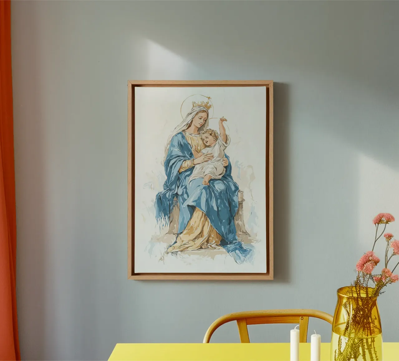 Unsere Liebe Frau von der Immerwährenden Hilfe, Moderne christliche Kunst Leinwand mit Schattenfugenrahmen von vintagepod