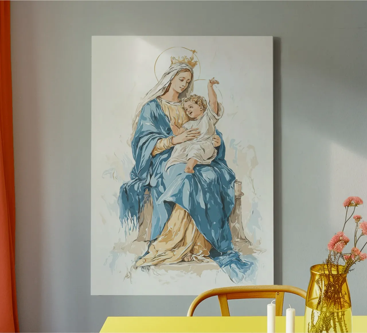 Unsere Liebe Frau von der Immerwährenden Hilfe, Moderne christliche Kunst Leinwand mit Schattenfugenrahmen von vintagepod