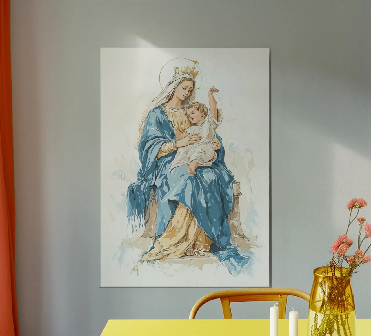 Unsere Liebe Frau von der Immerwährenden Hilfe, Moderne christliche Kunst Poster mit Kunststoffrahmen von vintagepod