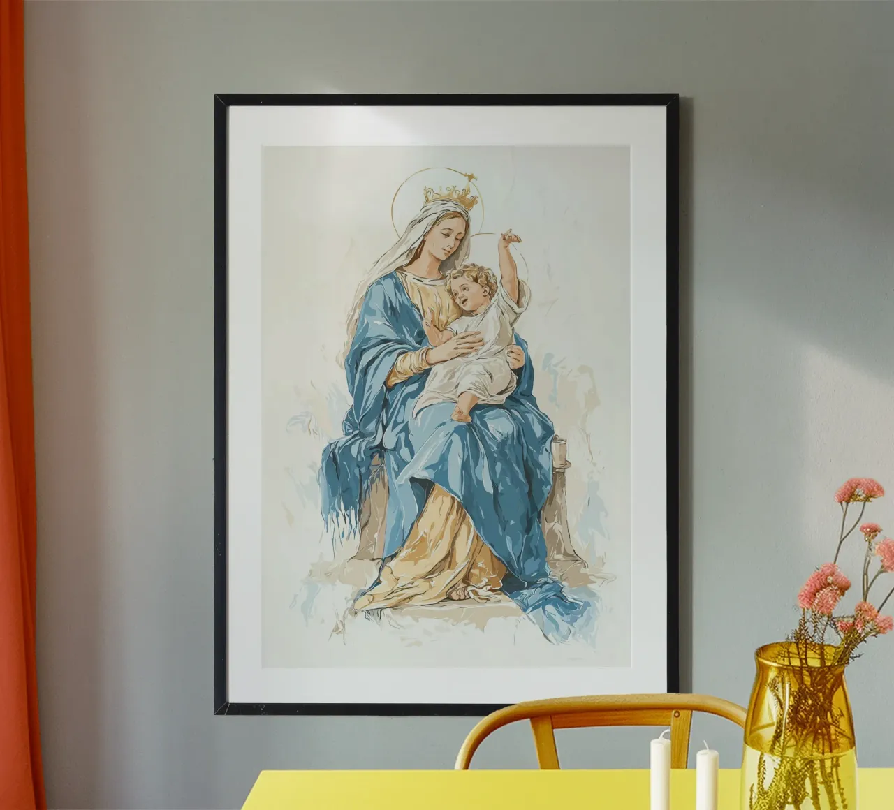 Unsere Liebe Frau von der Immerwährenden Hilfe, Moderne christliche Kunst Poster mit Kunststoffrahmen von vintagepod