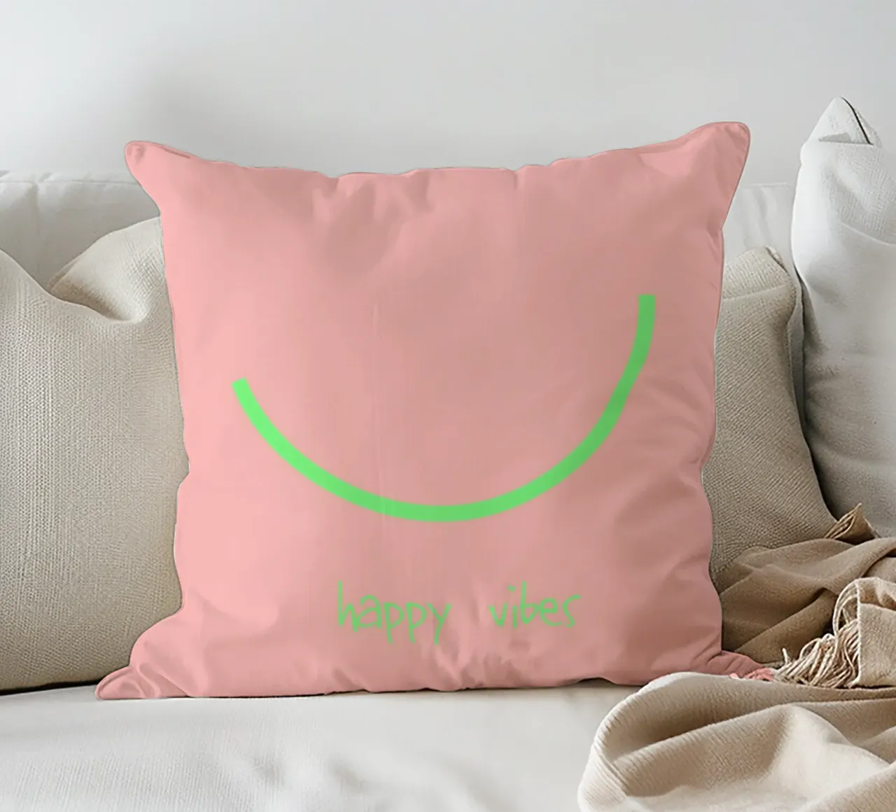 Smile | happy vibes. (keep on) cuscino da FRICKE DESIGN