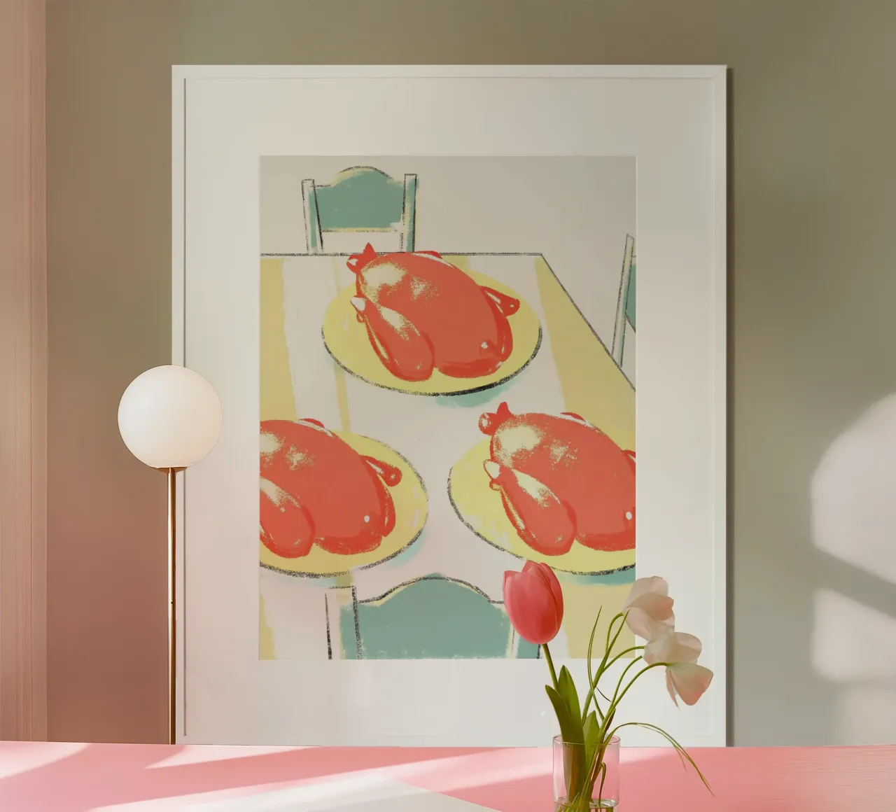 Cibo per polli poster con telaio in legno da PREKETEWE