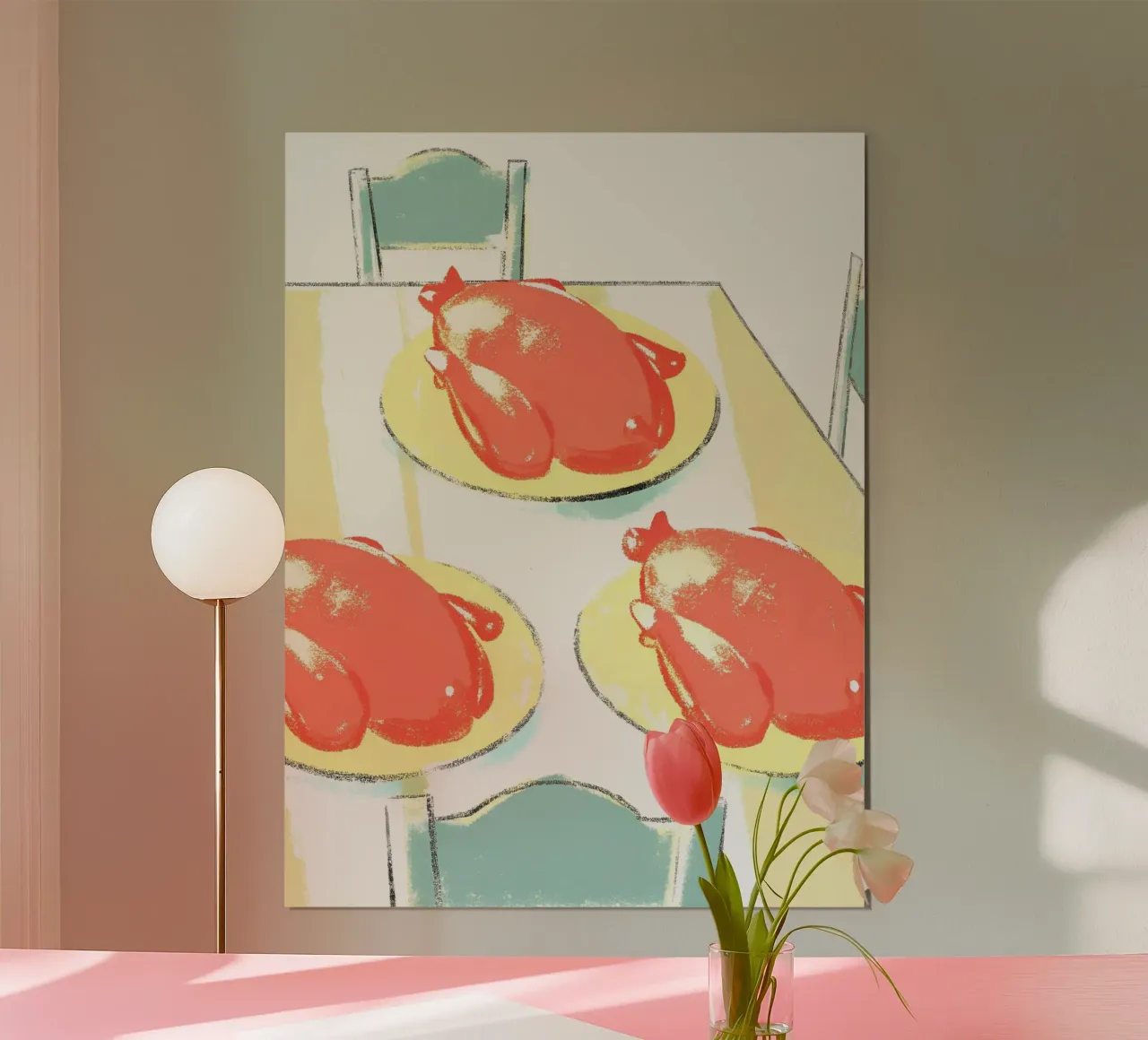 Cibo per polli poster con telaio in legno da PREKETEWE