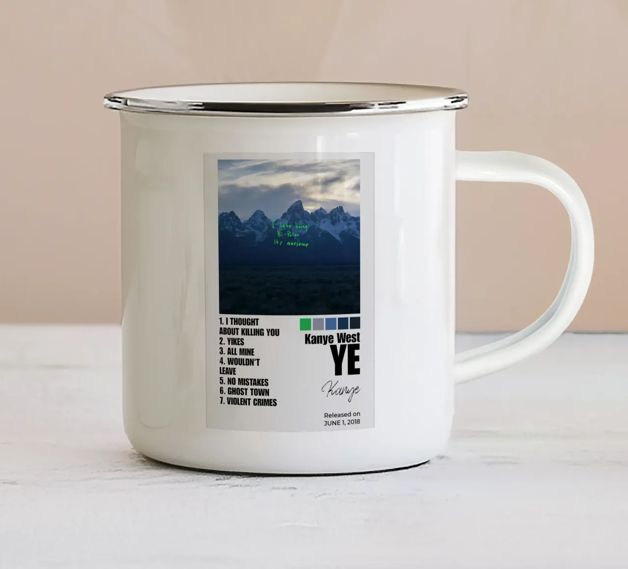 Kanye West YE tazza in smalto da Roronoa7