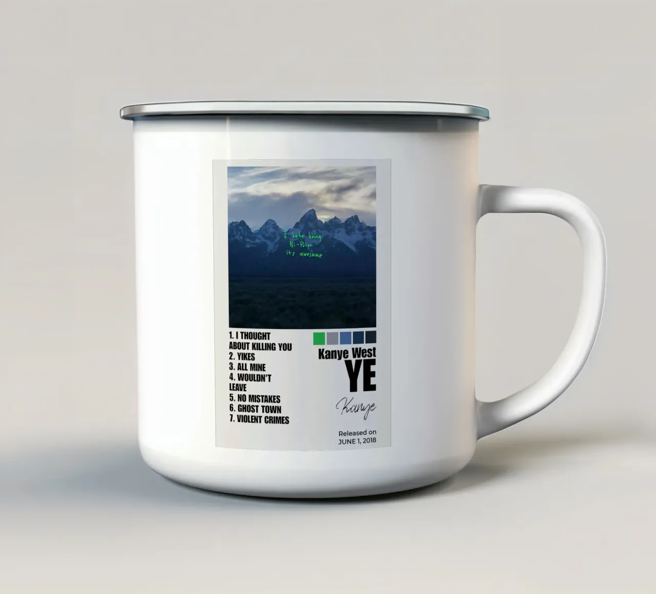 Kanye West YE tazza in smalto da Roronoa7