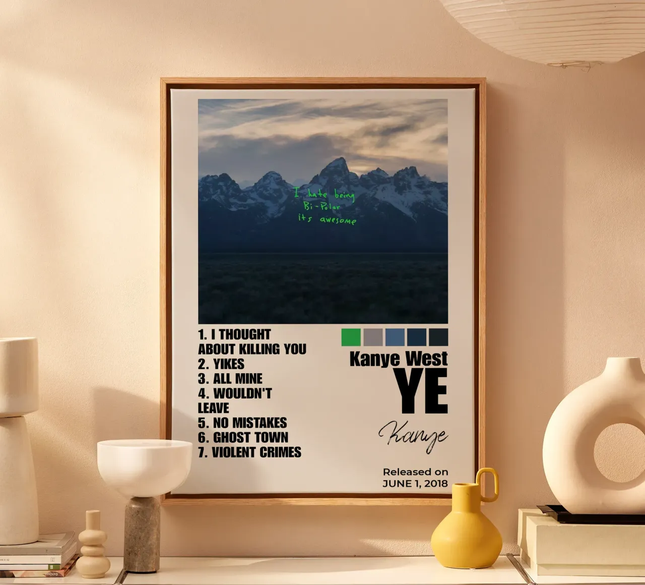 Kanye West YE tela con Cornice a cassetta da Roronoa7