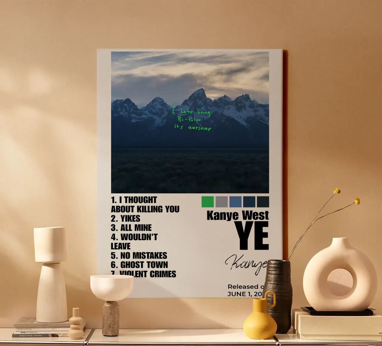 Kanye West YE tela con Cornice a cassetta da Roronoa7