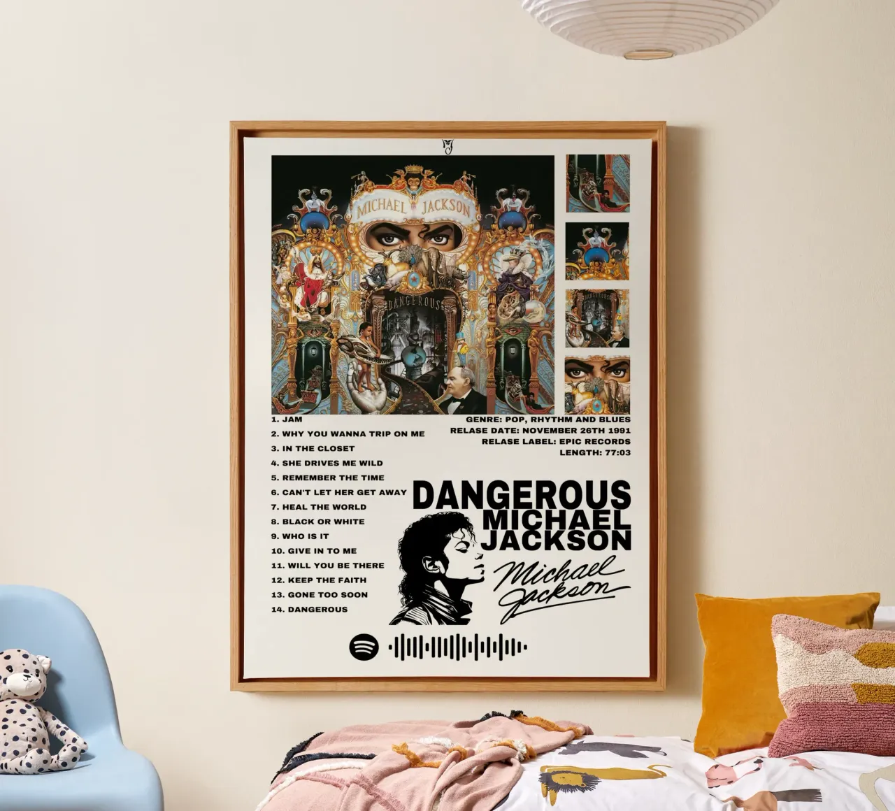 Michael Jackson Dangerous tela con Cornice a cassetta da Roronoa7