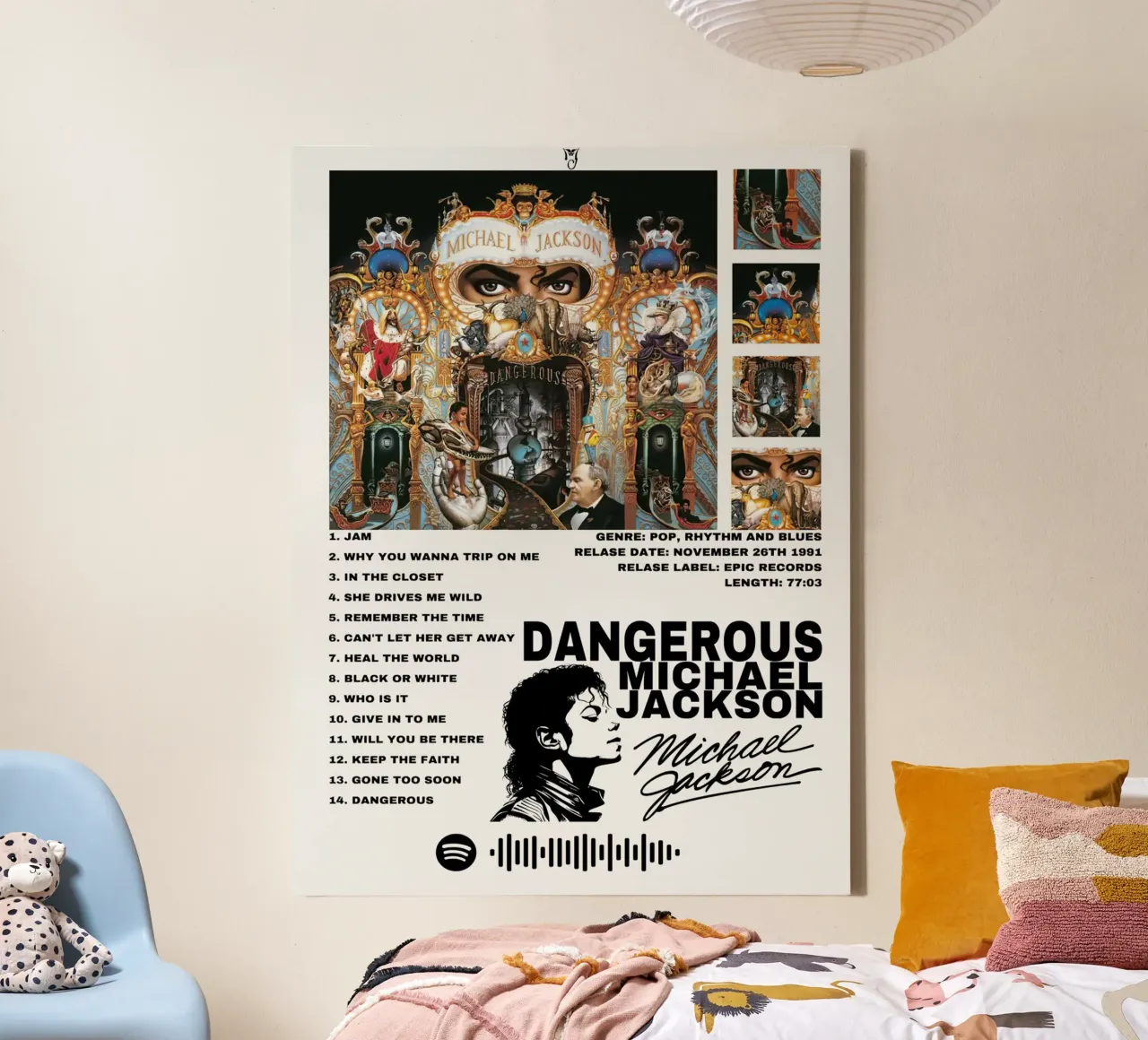 Michael Jackson Dangerous tela con Cornice a cassetta da Roronoa7