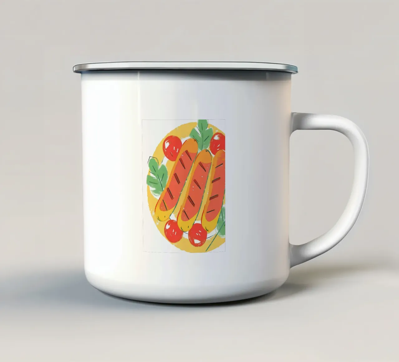 Salsiccia e pomodoro tazza in smalto da PREKETEWE