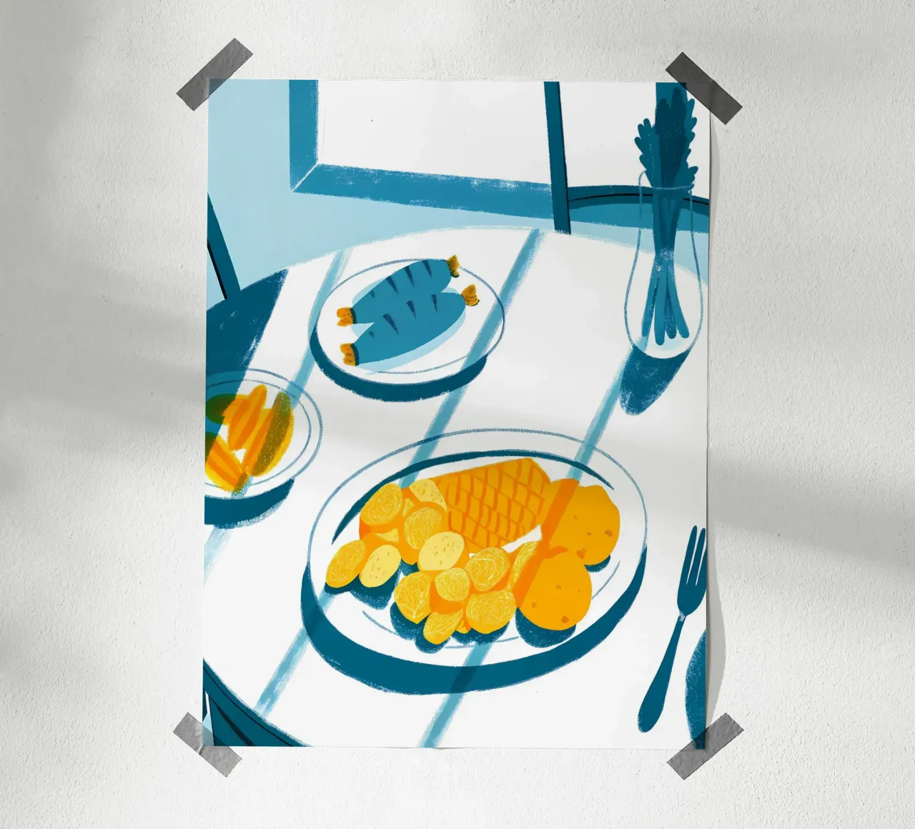 Cibo delizioso poster con telaio in legno da PREKETEWE