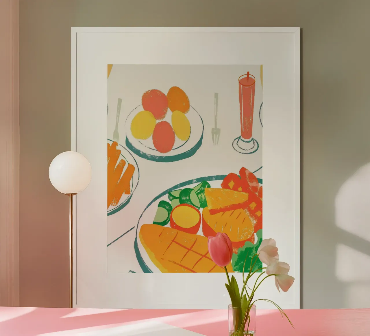 Verdure e frutta poster con telaio in legno da PREKETEWE