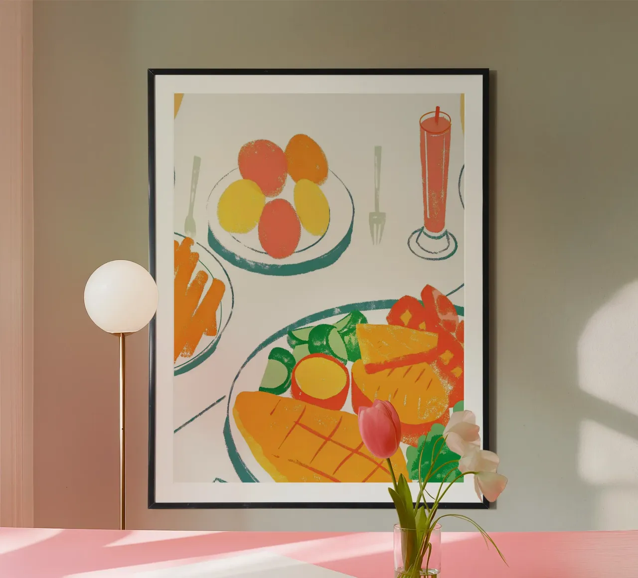 Verdure e frutta poster con telaio in legno da PREKETEWE