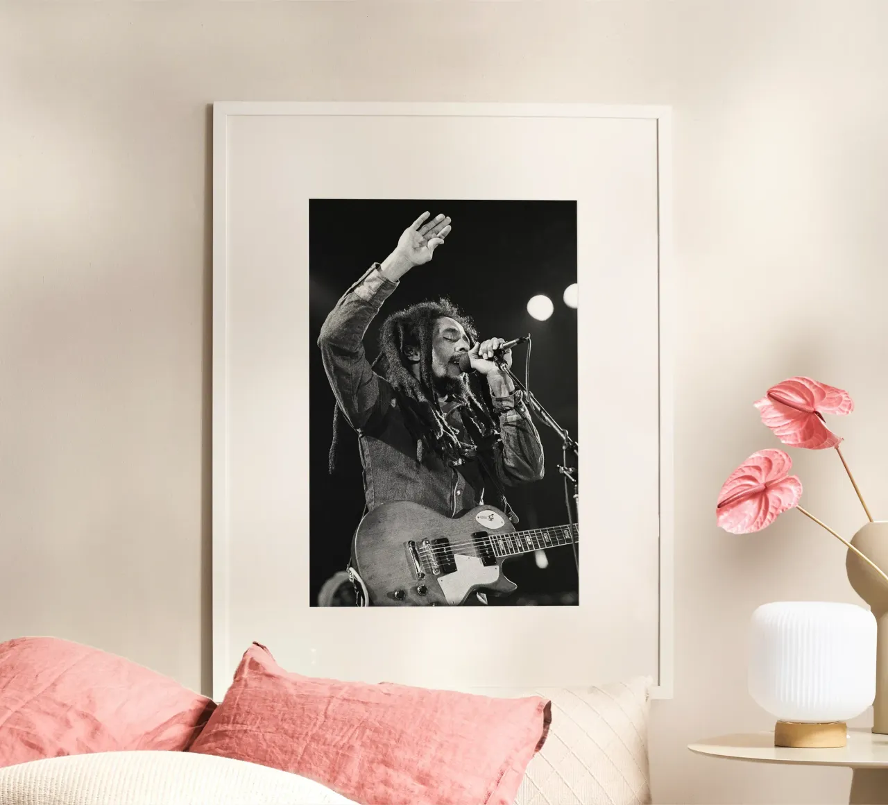 Bob Marley Perform poster con telaio in plastica da nicol shop