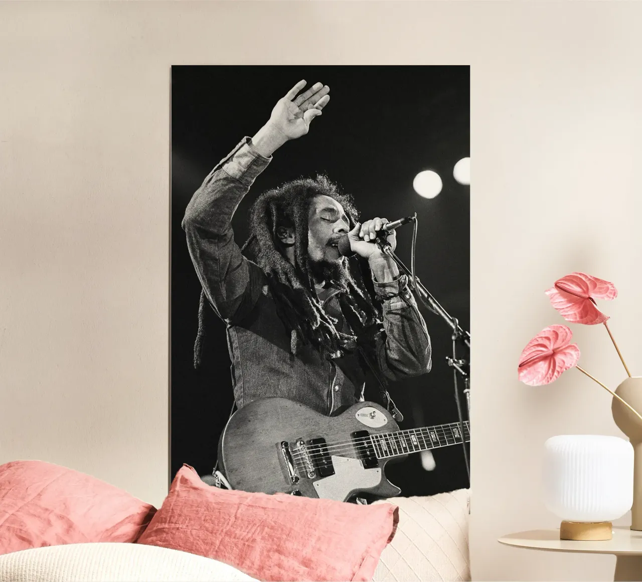 Bob Marley Perform poster con telaio in plastica da nicol shop